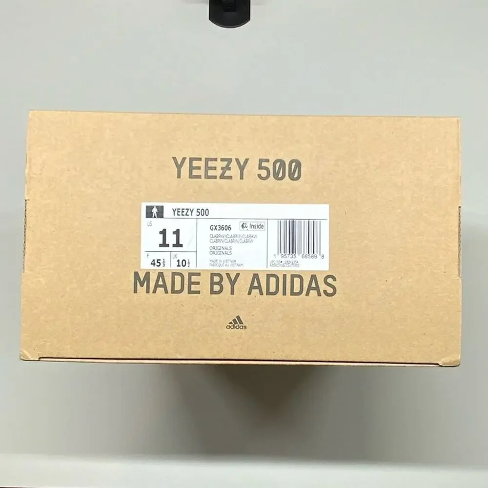 adidas Yeezy 500 Empty Shoe Box | 13.5 W x 9.5 H x 5.5 D Inch